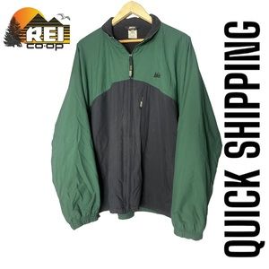 Vintage REI Co Op Nylon Ripstop Jacket Mens L Green/Black Mesh Lined FREE SHIP!